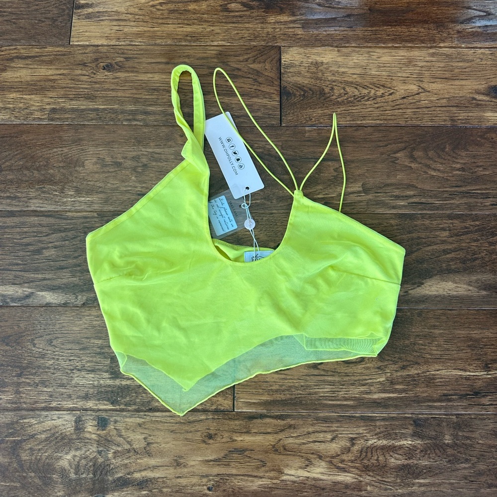 Oh Polly Neon Yellow Crop Top